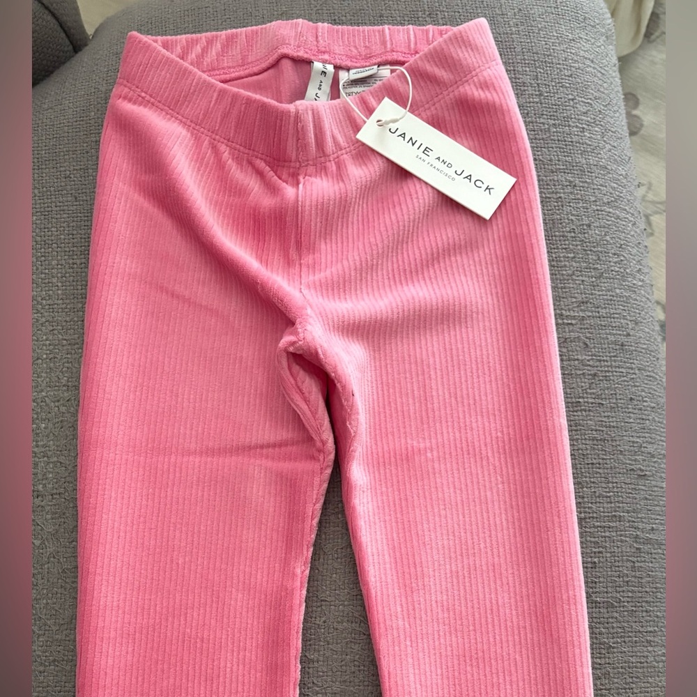 Janie and Jack Pink Ribbed Leggings